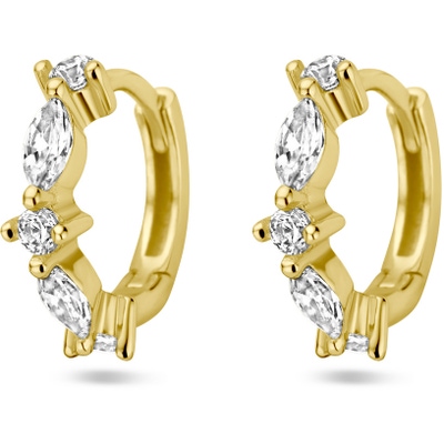 klapoorringen zirkonia 1 micron zilver verguld geel