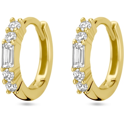 klapoorringen zirkonia 1 micron zilver verguld geel