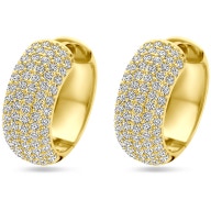 klapoorringen zirkonia 205 mm 1 micron zilver verguld geel