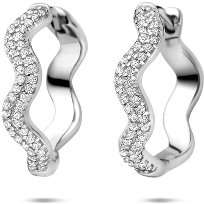 klapoorringen zirkonia 20 mm zilver gerhodineerd