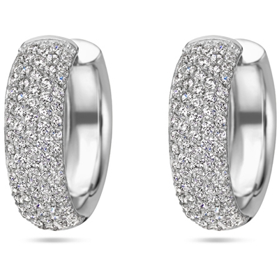 klapoorringen zirkonia zilver gerhodineerd