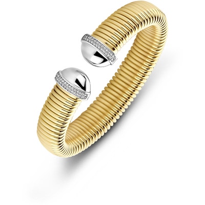 klemband tubogas zirkonia 13 mm 3 micron zilver verguld geelrhodium