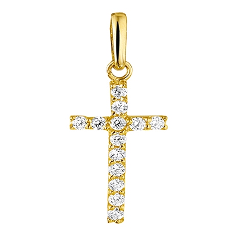 Treasure Collection TC-42933 Gouden hanger kruis zirkonia