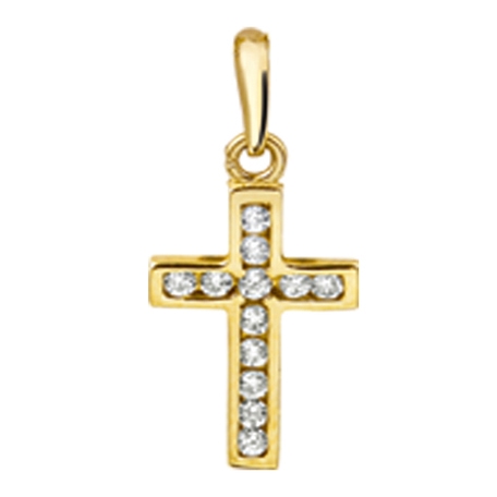 Treasure Collection TC-42934 Gouden hanger kruis zirkonia