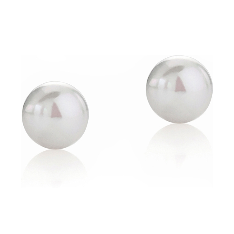 LELUNE LLEA00.75 18k witgouden parel oorknopjes