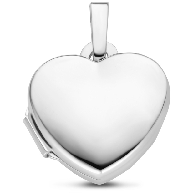 medaillon hartje 16 mm zilver gerhodineerd