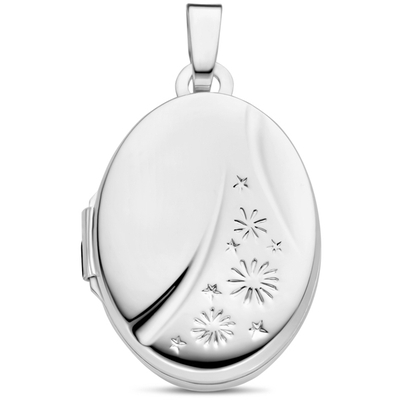 medaillon ovaal 26 mm zilver gerhodineerd