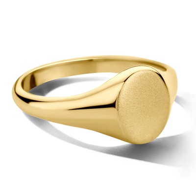 Treasure Collection N307 14 karaat gouden zegelring ovaal 9,5 mm