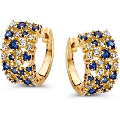 OG138077 14k gouden oorringen met saffier en 040 ct diamant