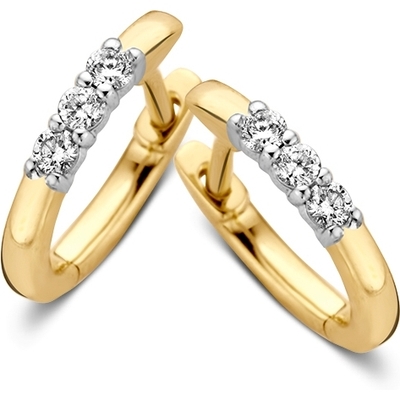 OG416844 14 karaat gouden klapcreolen met 015 ct diamant