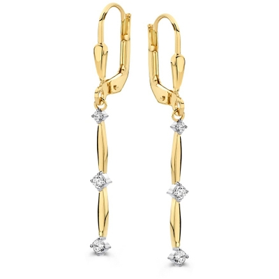 OB127822 14k gouden oorhangers met zirkonia 36 mm