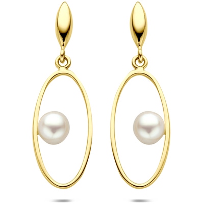 oorhanger parel 32 mm 14K geelgoud