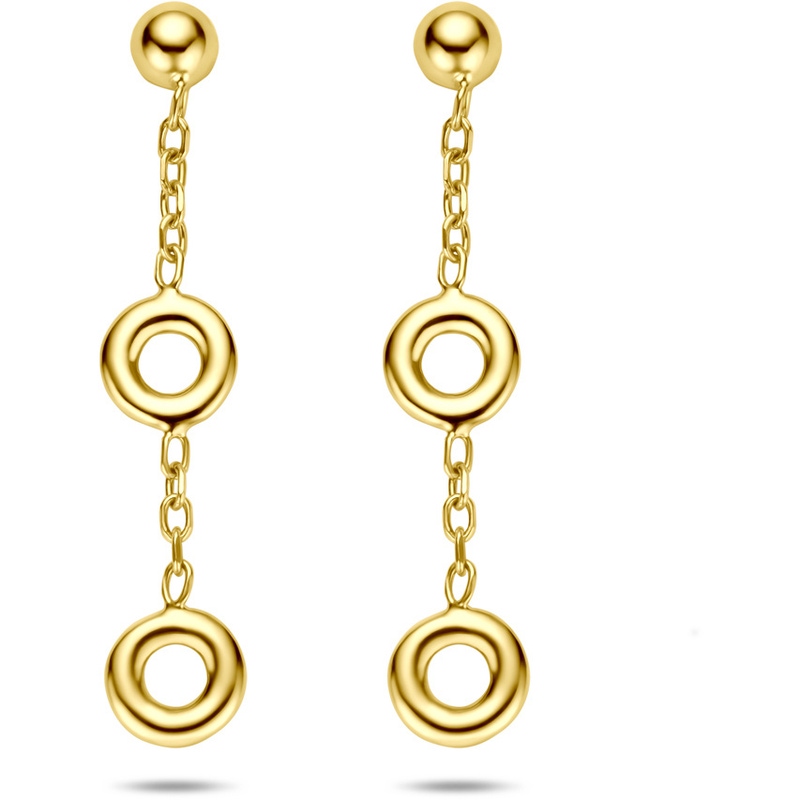 oorhangers 32 mm 14K geelgoud