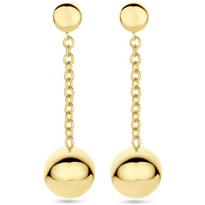 oorhangers bolletjes 29 mm 14K geelgoud