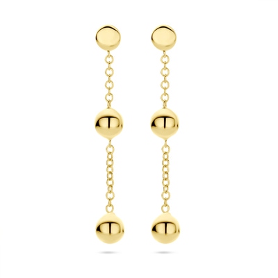 oorhangers bolletjes 37 mm 14K geelgoud