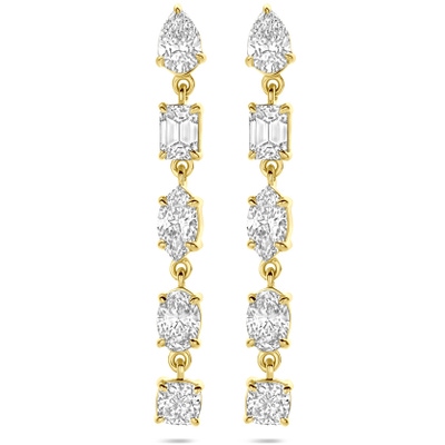 oorhangers lab grown diamant 200ct 2x 100ct h si 30 mm 14K geelgoud