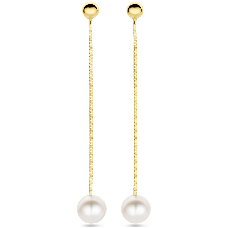 oorhangers parel 39 mm 14K geelgoud