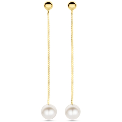 oorhangers parel 39 mm 14K geelgoud