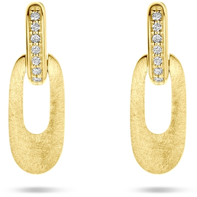 oorhangers polimat diamant 004ct 2x 002ct h si 16 mm 14K geelgoud