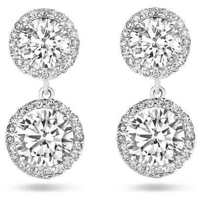 oorhangers zirkonia 20 mm zilver gerhodineerd
