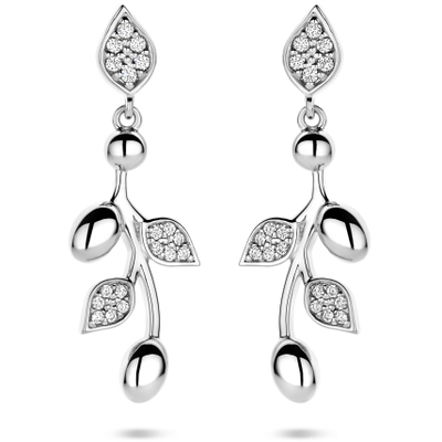 oorhangers zirkonia 30 mm zilver gerhodineerd