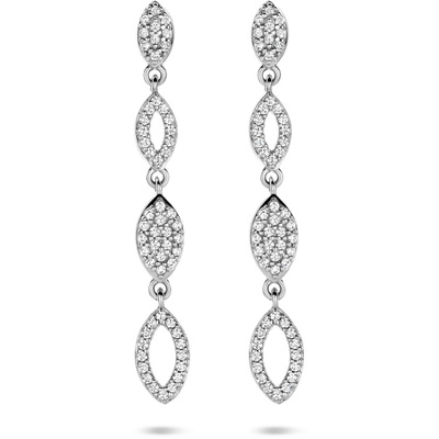 oorhangers zirkonia 39 mm zilver gerhodineerd