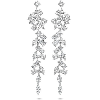 oorhangers zirkonia 60 mm zilver gerhodineerd