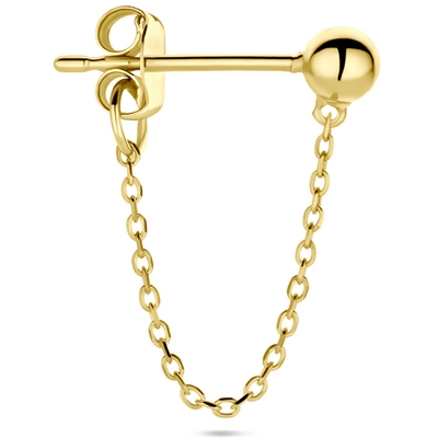 oorknop bolletje per stuk 14K geelgoud