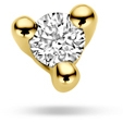 oorknop diamant 002ct h p1 per stuk 14K geelgoud