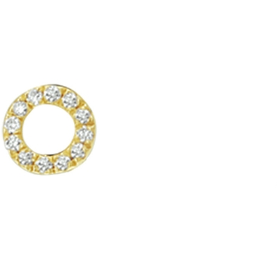 oorknop diamant 0035ct h p1 per stuk 14K geelgoud