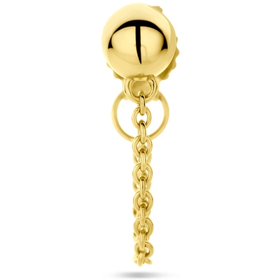 oorknop half-bol per stuk 14K geelgoud