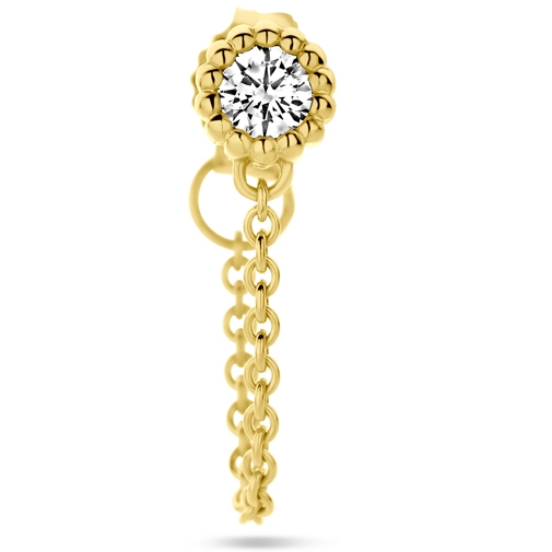 oorknop zirkonia per stuk 14K geelgoud