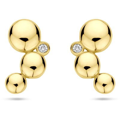 oorknoppen diamant 002ct 2x 001ct h si 115 mm 14K geelgoud