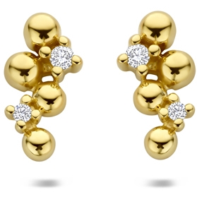 oorknoppen diamant 003ct 2x 0015ct h p 85 mm 14K geelgoud