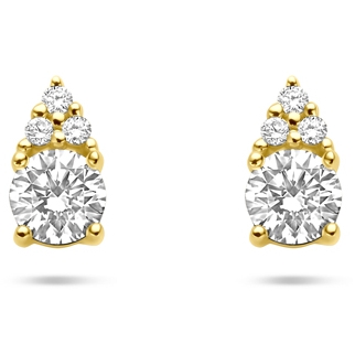 oorknoppen diamant 028ct 2x 014ct h si 6 mm 14K geelgoud