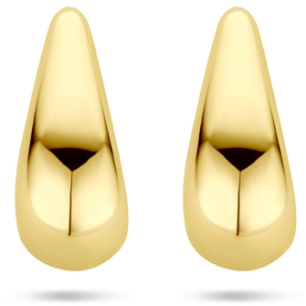 oorknoppen druppel 13 mm 14K geelgoud