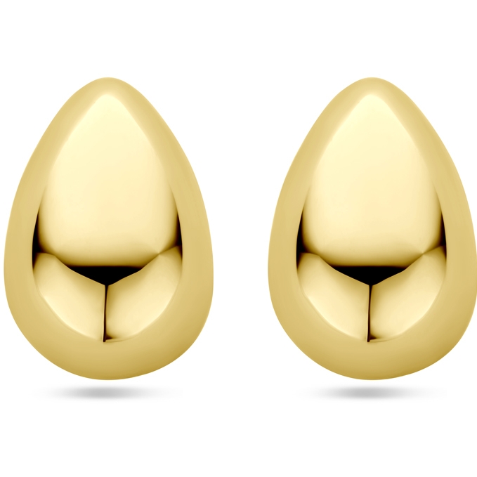 oorknoppen druppel 14 mm 14K geelgoud