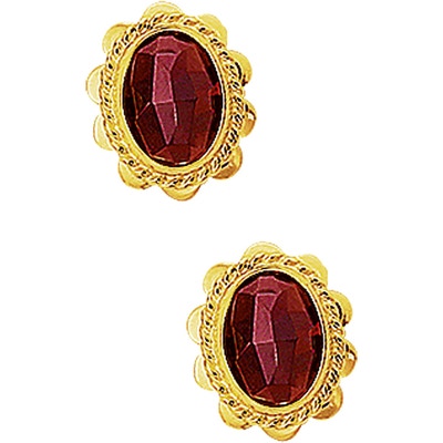 oorknoppen granaat 14K geelgoud