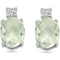 oorknoppen groen amethist zirkonia 105 mm zilver gerhodineerd