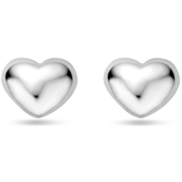oorknoppen hartje 4 mm zilver gerhodineerd