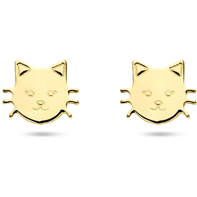 oorknoppen kat 7 mm 14K geelgoud