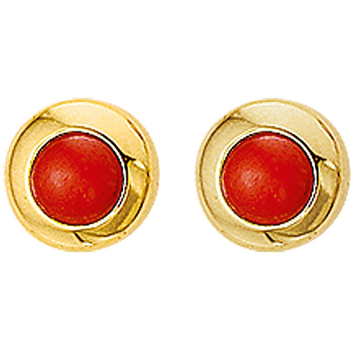 oorknoppen koraal 14K geelgoud