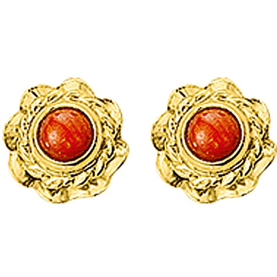 oorknoppen koraal 14K geelgoud