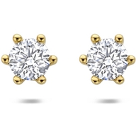 oorknoppen lab grown diamant 025ct 2x 0125ct f vs 4 mm 14K geelgoud