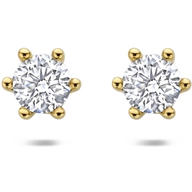 oorknoppen lab grown diamant 025ct 2x 0125ct f vs 4 mm 14K geelgoud