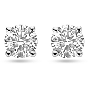 oorknoppen lab grown diamant 050ct 2x 025ct h si 4 mm 14K witgoud