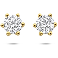 oorknoppen lab grown diamant 075ct 2x 0375ct f vs 45 mm 14K geelgoud