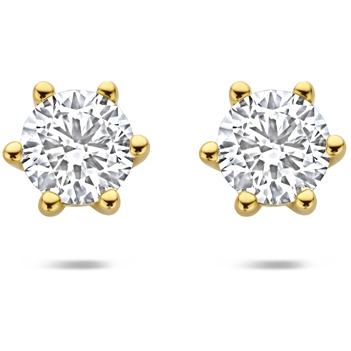 oorknoppen lab grown diamant 075ct 2x 0375ct f vs 45 mm 14K geelgoud