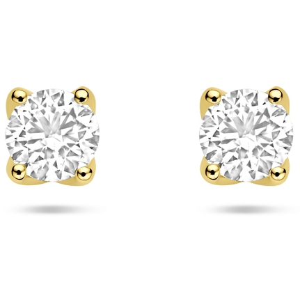 oorknoppen lab grown diamant 10ct 2x 050ct h si 55 mm 14K geelgoud