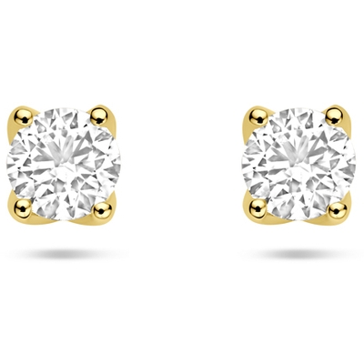 oorknoppen lab grown diamant 10ct 2x 050ct h si 55 mm 14K geelgoud